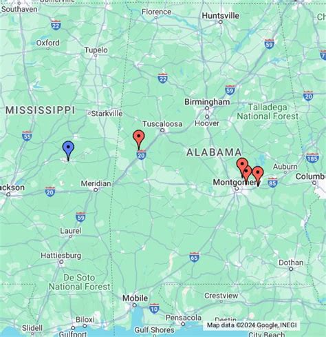 Casino Em Alabama Mapa