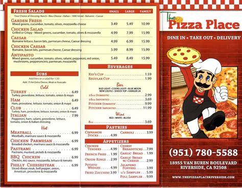 Casino Plaza Pizza Menu