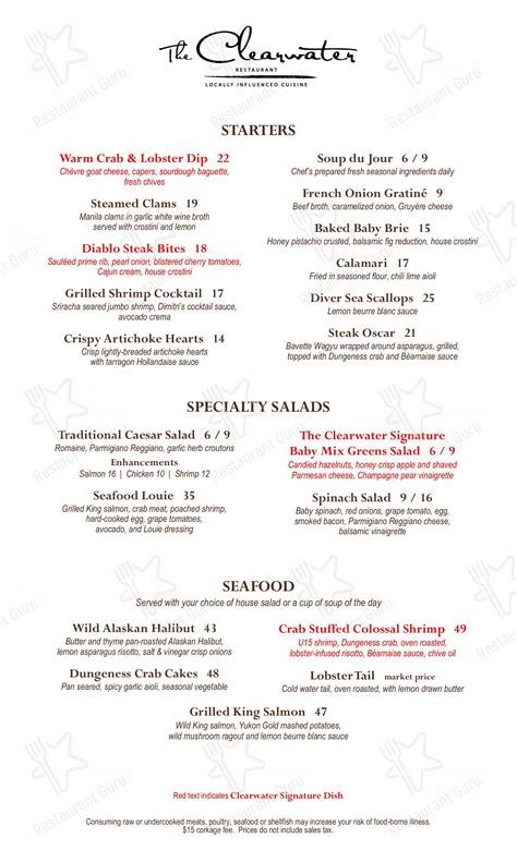 Clearwater Casino Cedro Churrascaria Menu