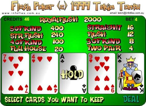 Flash Poker Jeu Gratuit 1999