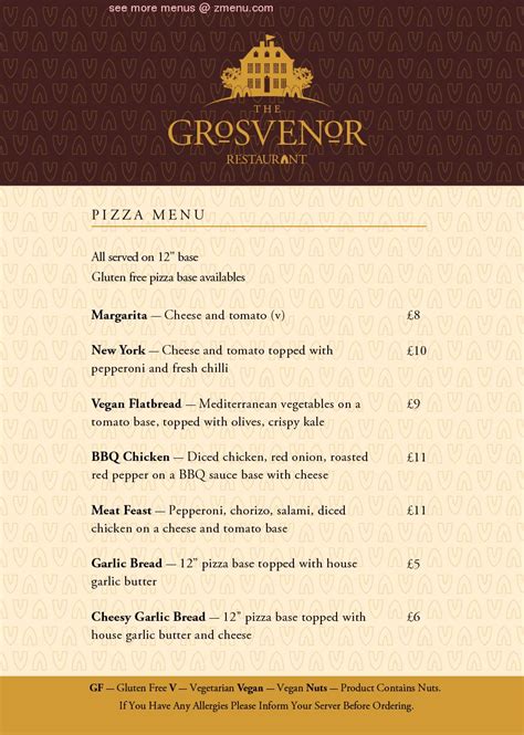 Grosvenor Casino Alimentos Menu Stockton