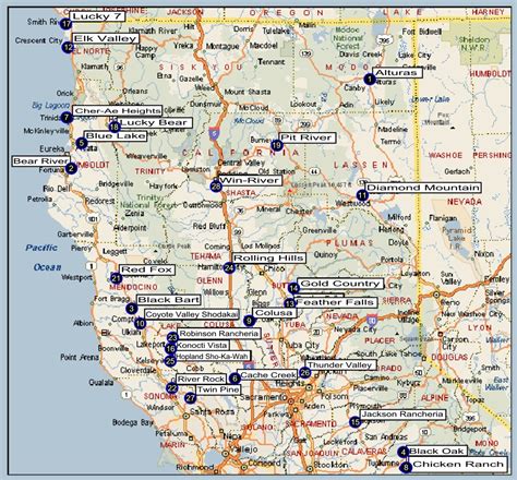 Indian Casino California Mapa