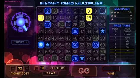 Jogue Instant Keno Multiplier Online