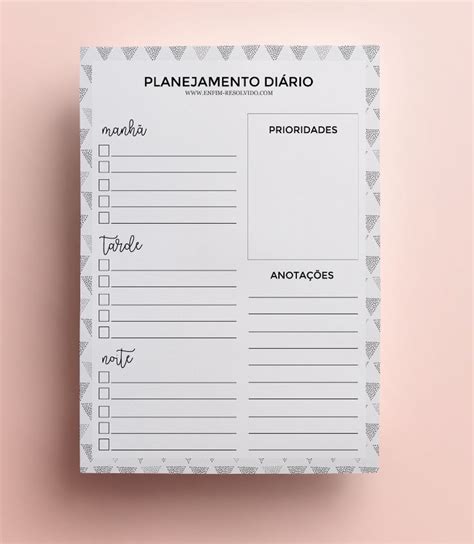 Printable Agenda De Planejamento Diario Com Slots De Tempo