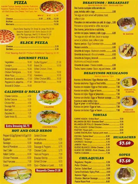 Roleta S Pizza Victoria Menu