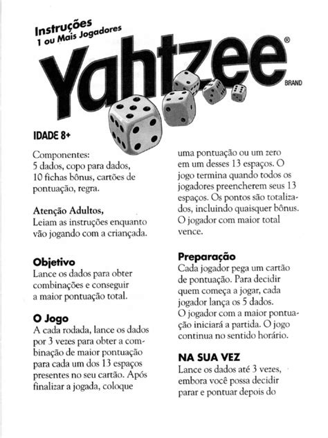 Yahtzee De Regras De Poker
